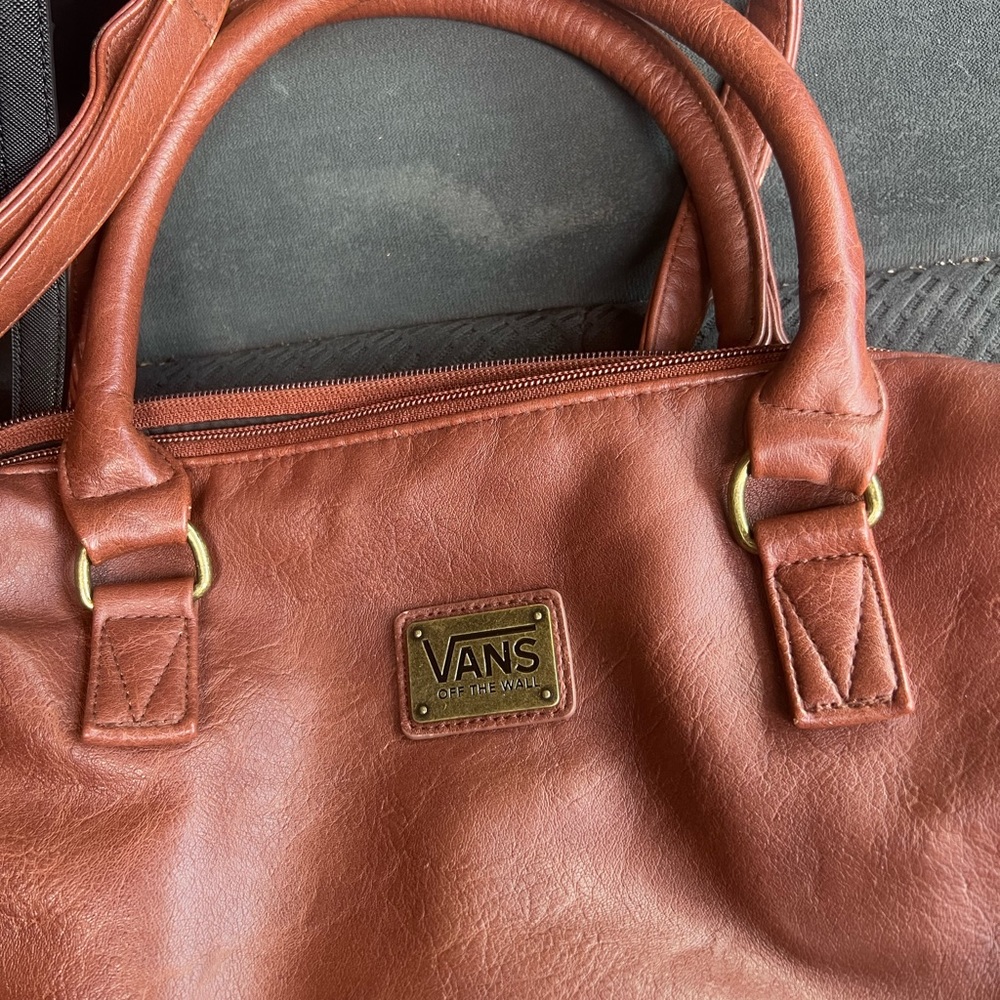 Brown leather Vans Purse